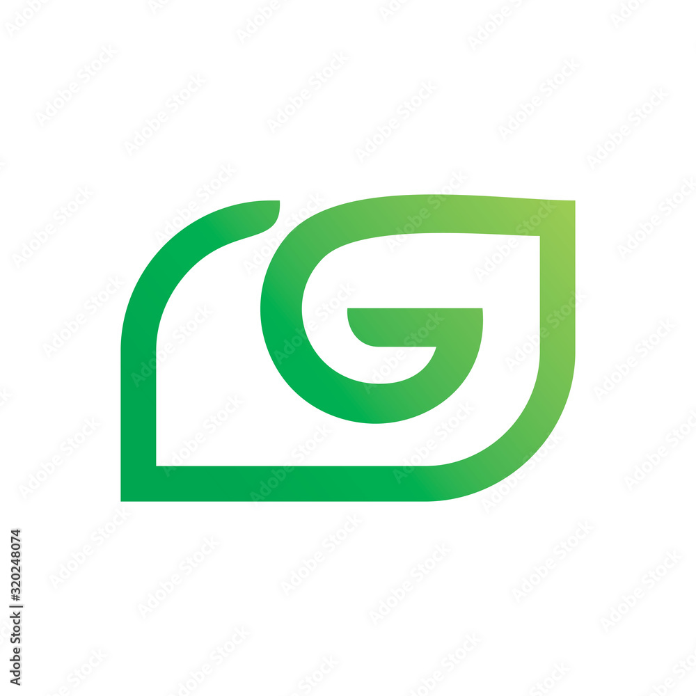 modern letter g leaf nature line logo design modern letter g leaf nature line logo design