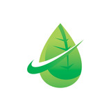modern green nature leaf art logo design
