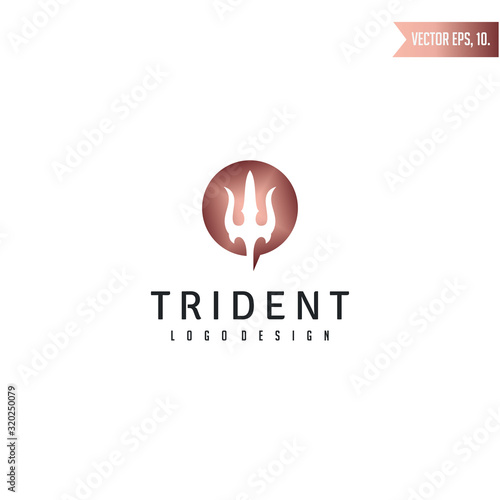 Luxury trident logo design vector illustration