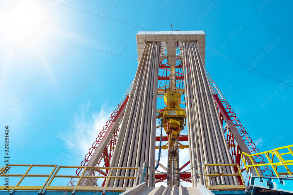 Oil and Gas Drilling Rig. Oil drilling rig operation on the oil ...