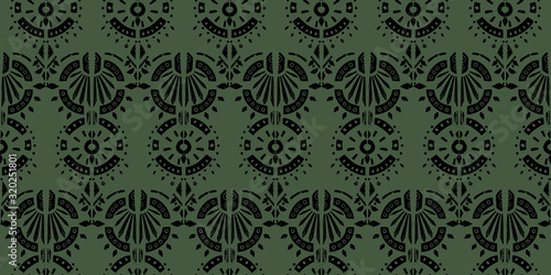 Ikat pattern etnic indian ornamental black and white illustration. Navajo motif texture ornate  design for surface print.