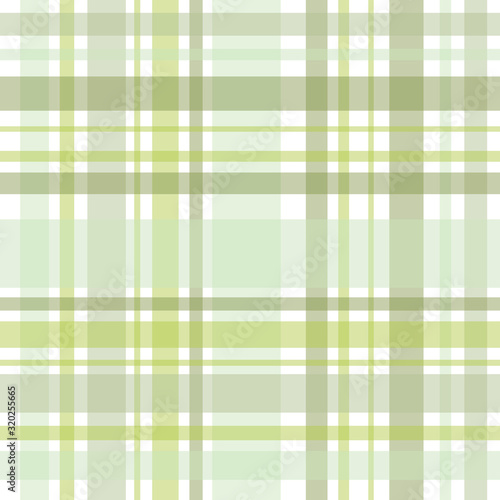 Seamless pattern in cute light forest green and white colors for plaid, fabric, textile, clothes, tablecloth and other things. Vector image.