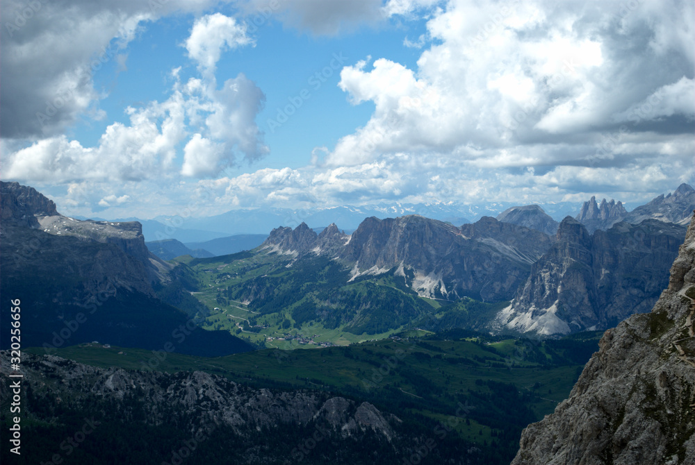 beautiful view from the 3000 meters of Monte Lagazuoi on the Dolomites