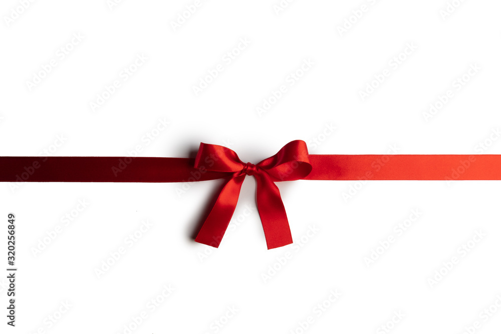 Red bow isolated on white Red bow isolated on white