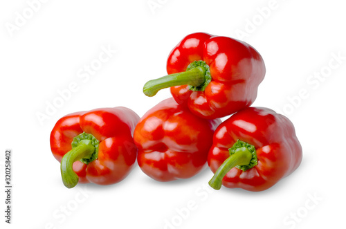 Paprika. Red bell pepper. Isolated on a white background.