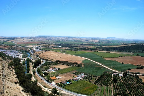 View of the countryside and River Guadalete, Arcos de la Frontera, Spain.