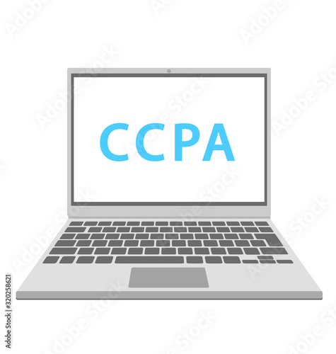 CCPA ノートPCのベクターイラスト アイコン　プライバシー