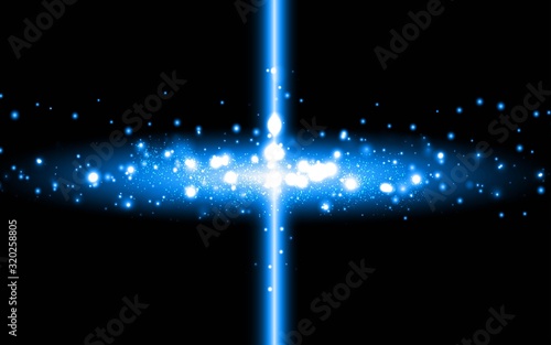 blue light abstract in galaxy background