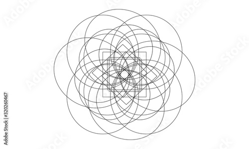 The circular pattern, geometric mandala. black and white vector illustration. Vector geometric shapes. Graphical element for design work.