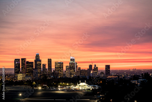 Downtown los angeles sunset
