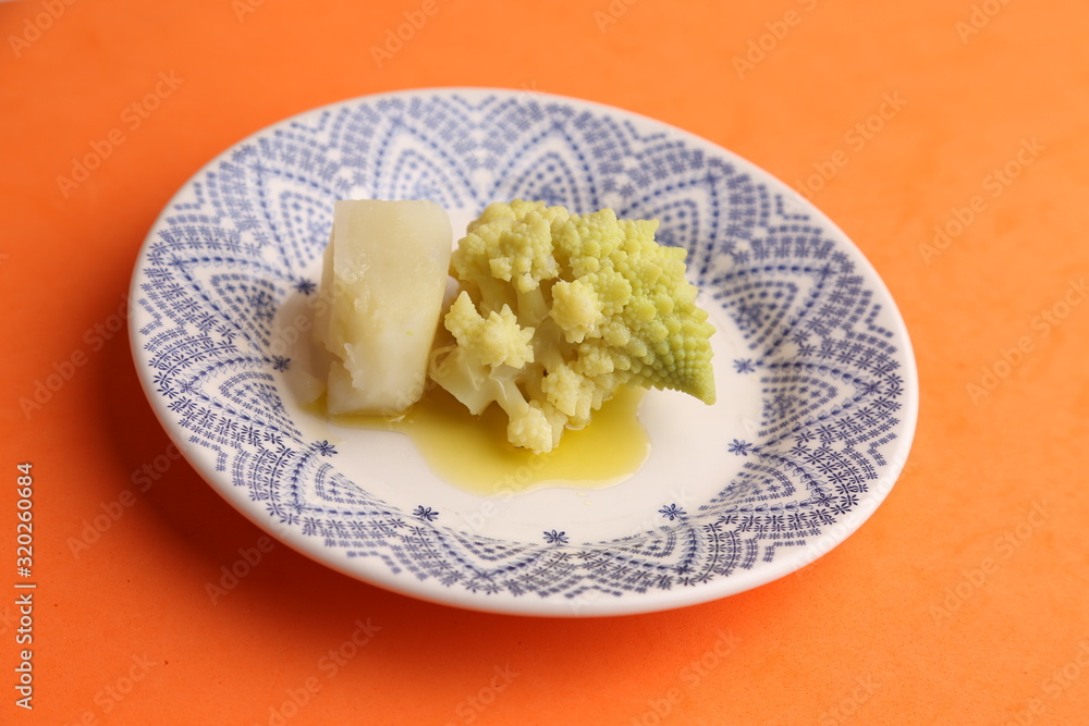 romanesco vegetable dish in color background romanesco vegetable dish in color background