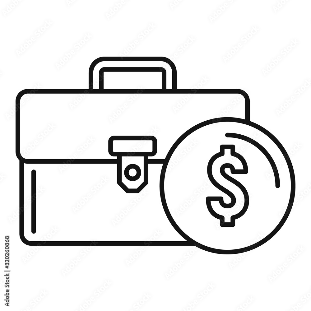 Money case icon. Outline money case vector icon for web design isolated on white background Money case icon. Outline money case vector icon for web design isolated on white background