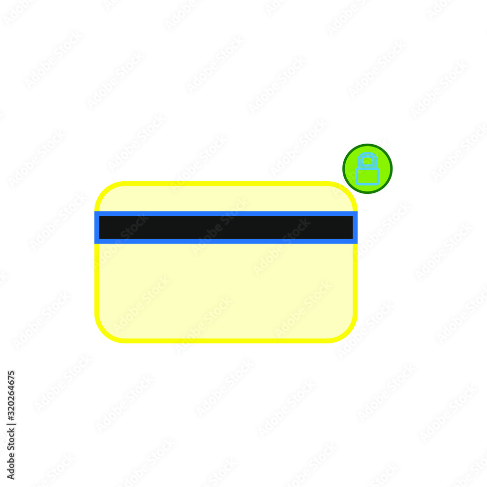 vector icon, credit card with padlock vector icon, credit card with padlock