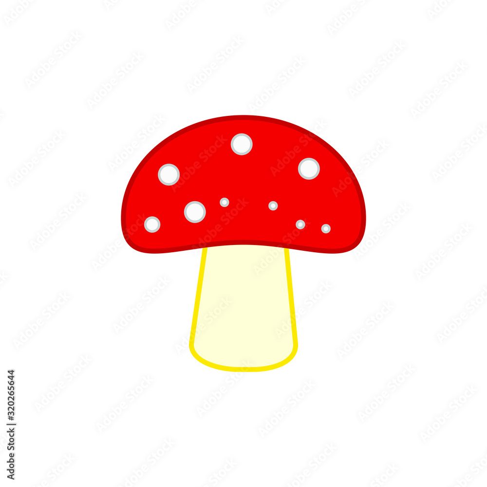 vector icon, red amanita mushroom vector icon, red amanita mushroom