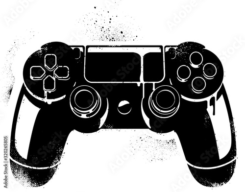  A Graffiti Stencil Illustration of a Game Controller