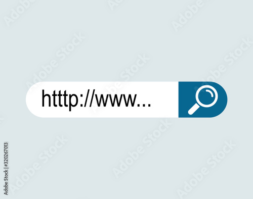 WWW internet search bar icon isolated on background. Tool for web site, app, ui and logo