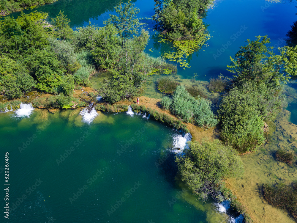 Aerial view of the Mreznica River, Croatia