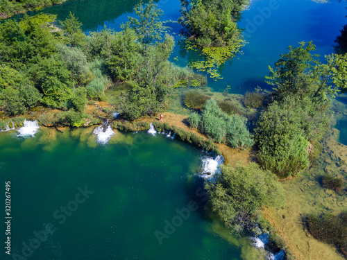 Aerial view of the Mreznica River, Croatia