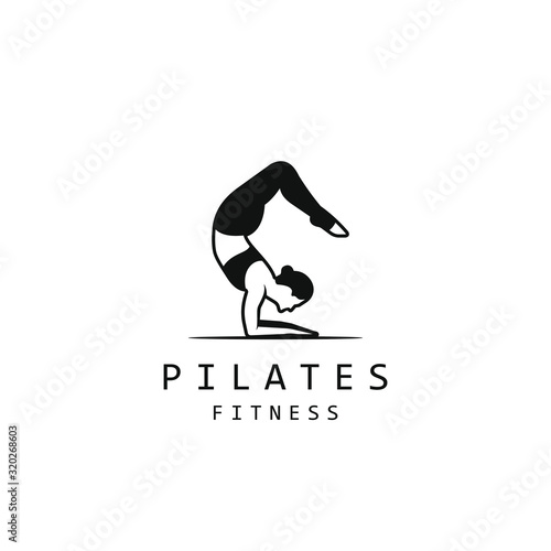 Pilates Silhoutte Body Fitness Healthy Yoga Sport Lifestyle Exercise Vector Design