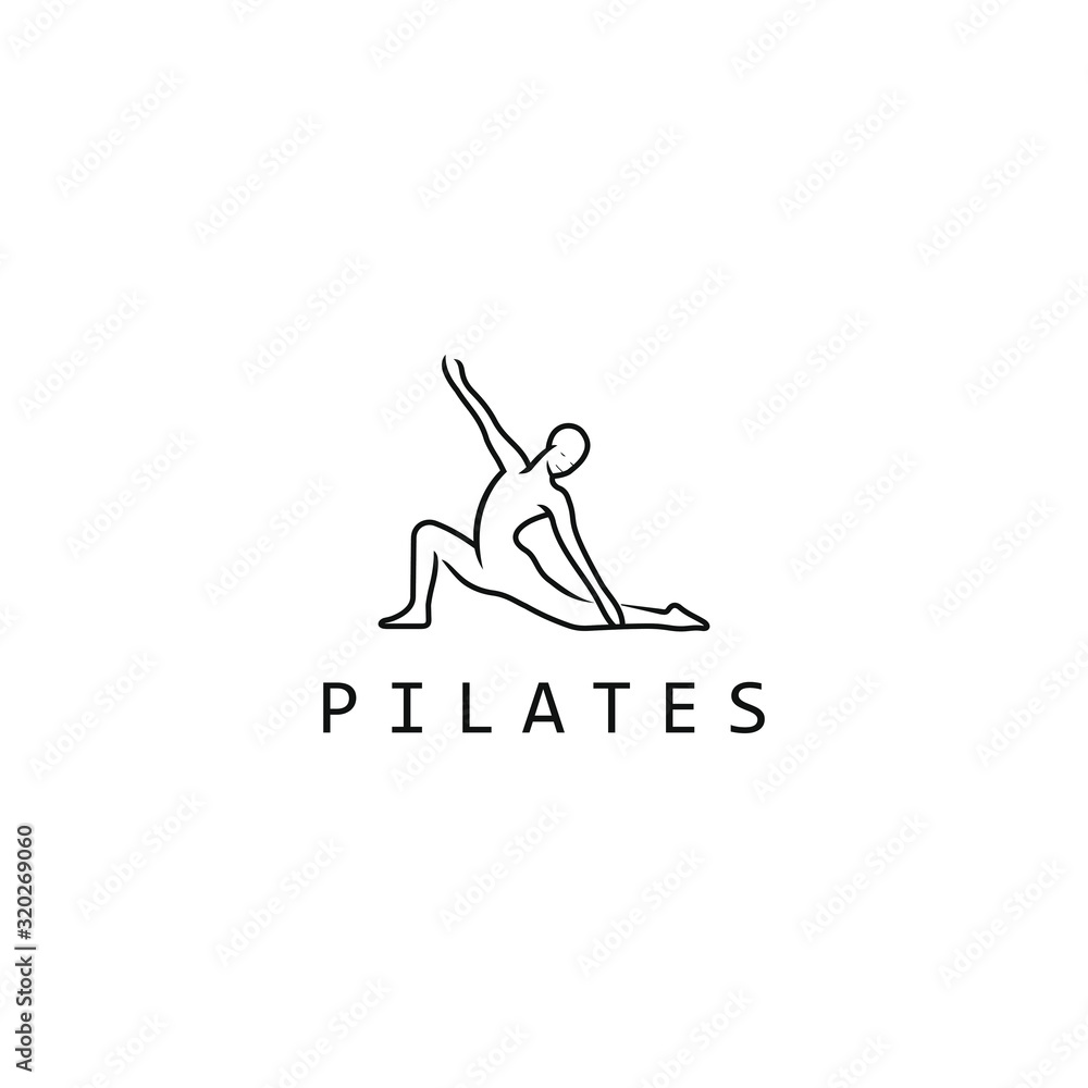 Fototapeta Pilates logo for pilates school. Pilates studio. Yoga logo design template