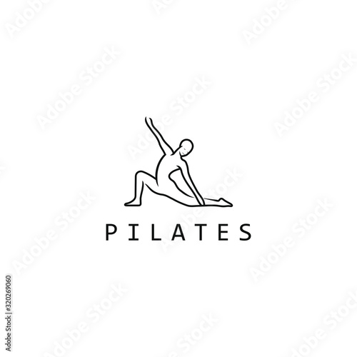 Fototapeta Pilates logo for pilates school. Pilates studio. Yoga logo design template