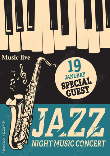 live music with background musical instruments saxophone piano and musical notes