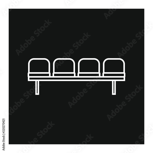 vector icon, of bench with waiting room seats