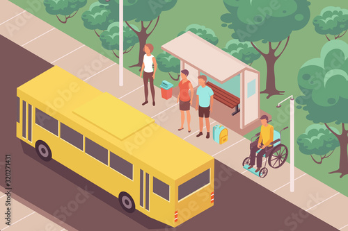 Bus Stop Outdoor Composition