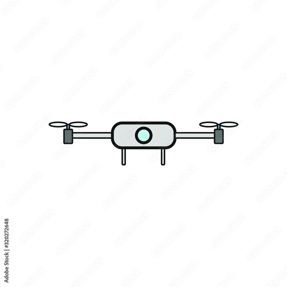 vector icon of flying drone with camera vector icon of flying drone with camera