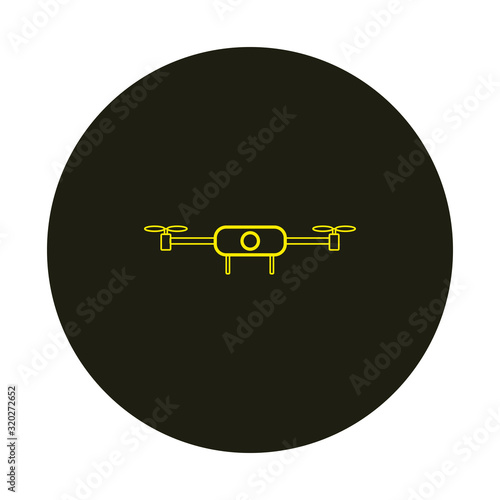 vector icon of flying drone with camera