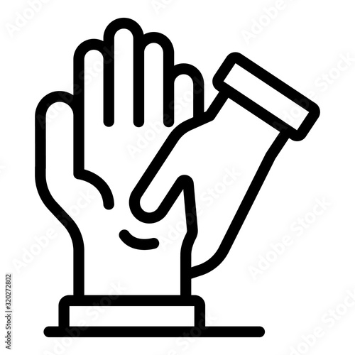 Palm massage icon. Outline palm massage vector icon for web design isolated on white background
