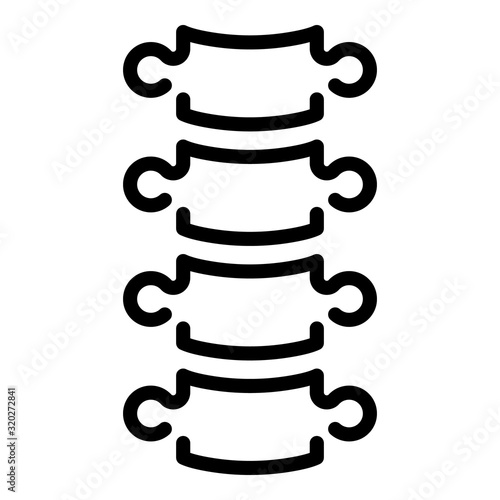 Spine icon. Outline spine vector icon for web design isolated on white background