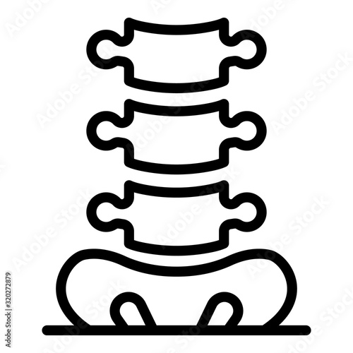 Tailbone and spine icon. Outline tailbone and spine vector icon for web design isolated on white background