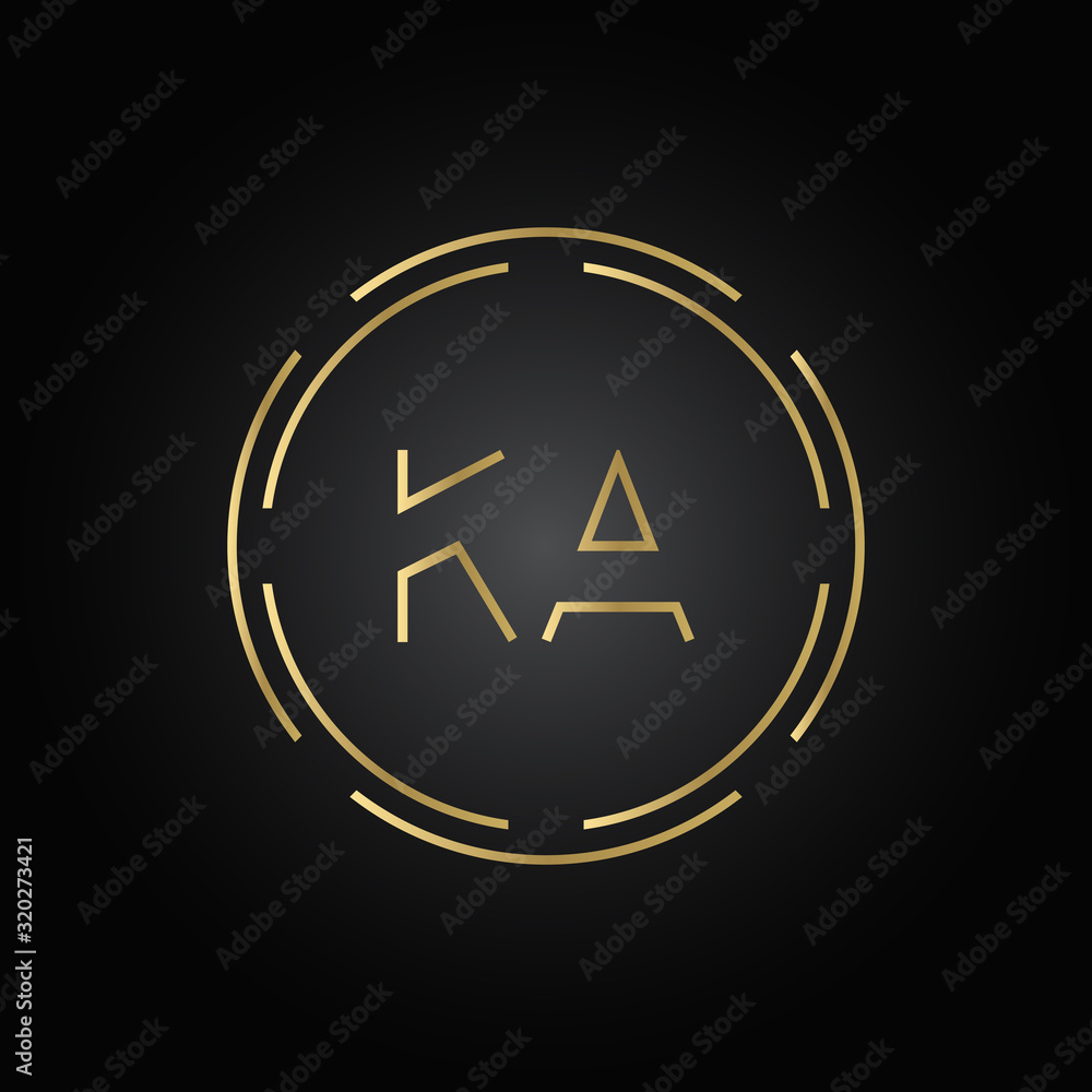 Initial Alphabet KA Logo Design vector Template. Linked Letter KA Logo Vector Initial Alphabet KA Logo Design vector Template. Linked Letter KA Logo Vector
