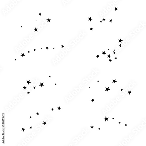 Fireworks star is a random source of flow. Set of shooting star. Stars on a white background.