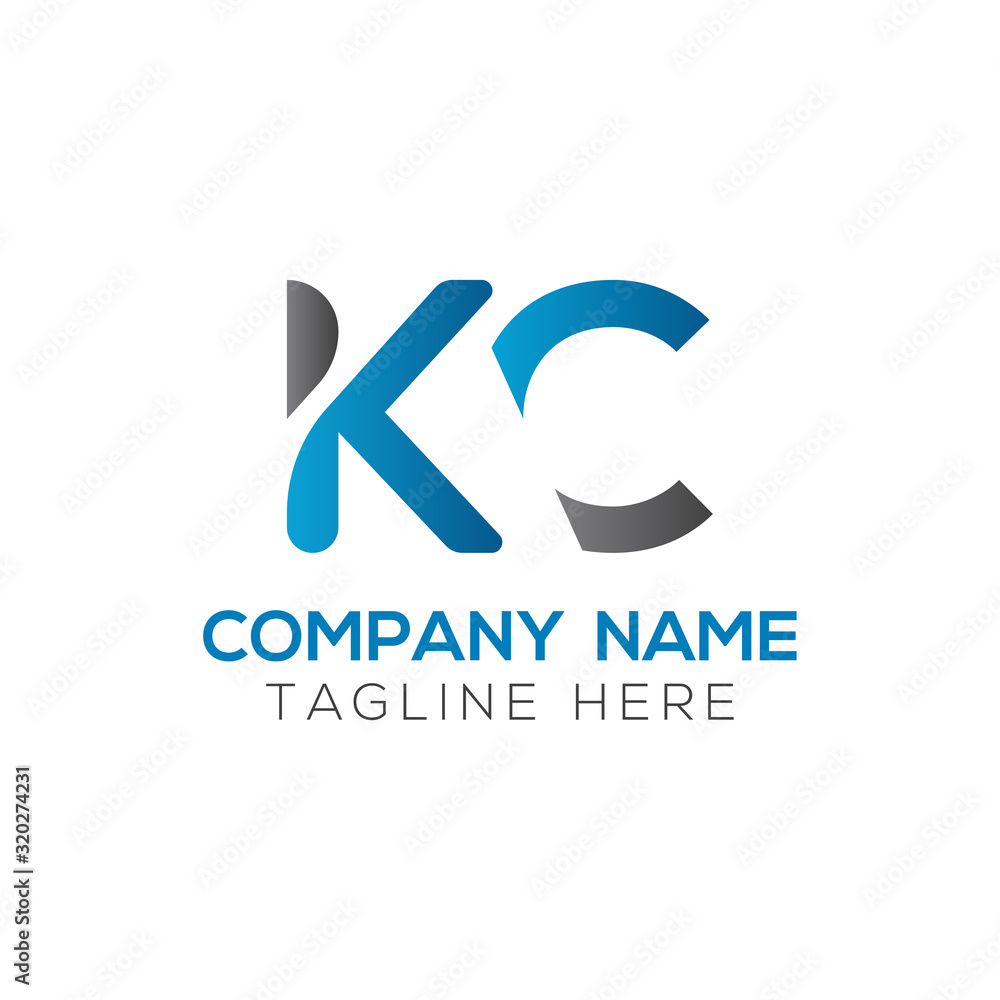 Initial Alphabet KC Logo Design vector Template. Linked Letter KC Logo Vector