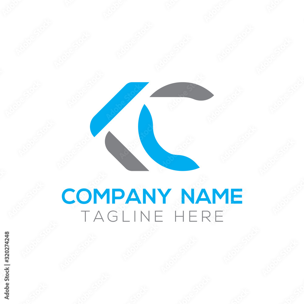 Fototapeta premium Initial Alphabet KC Logo Design vector Template. Linked Letter KC Logo Vector