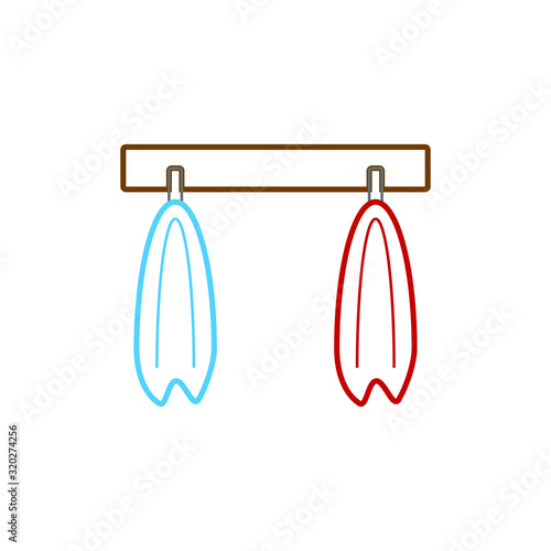 vector icon, gym hanger with towels