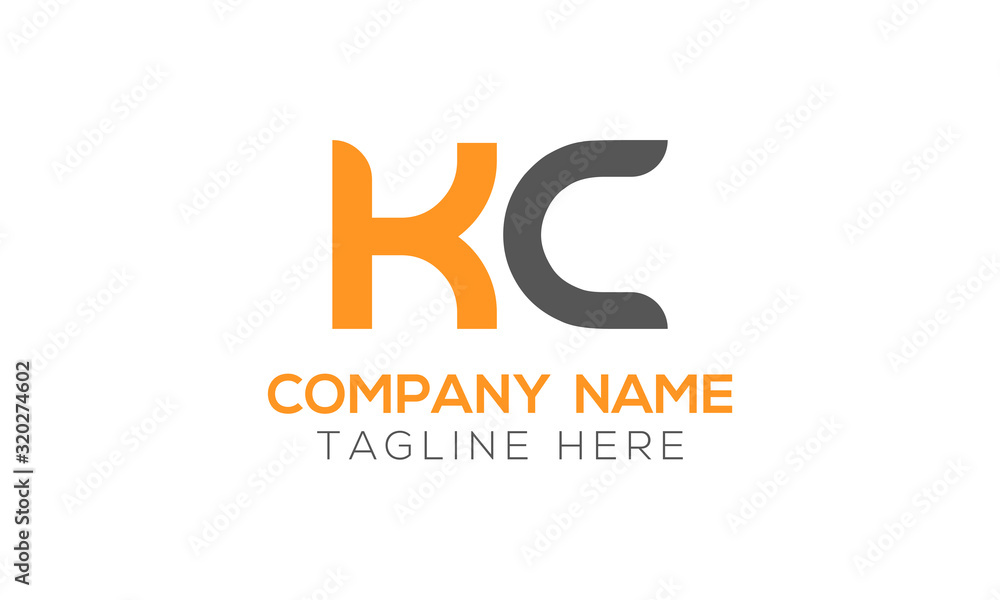Initial Alphabet KC Logo Design vector Template. Linked Letter KC Logo Vector Initial Alphabet KC Logo Design vector Template. Linked Letter KC Logo Vector