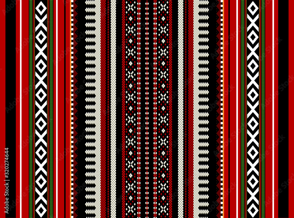 Traditional Sadu Red Rug Vintage Pattern - obrazy, fototapety, plakaty 