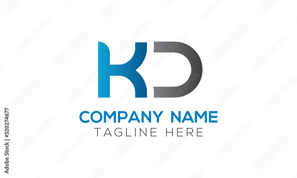 Initial Alphabet KD Logo Design vector Template. Linked Letter KD Logo Vector