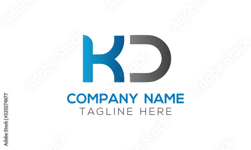 Initial Alphabet KD Logo Design vector Template. Linked Letter KD Logo Vector