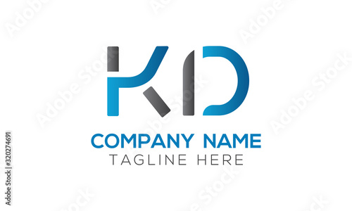 Initial Alphabet KD Logo Design vector Template. Linked Letter KD Logo Vector