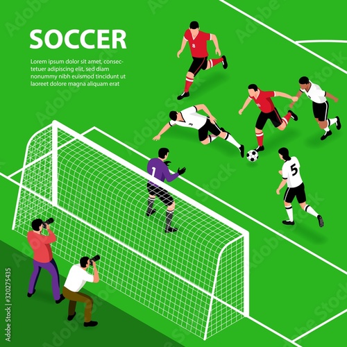 Isometric Soccer Attack Background