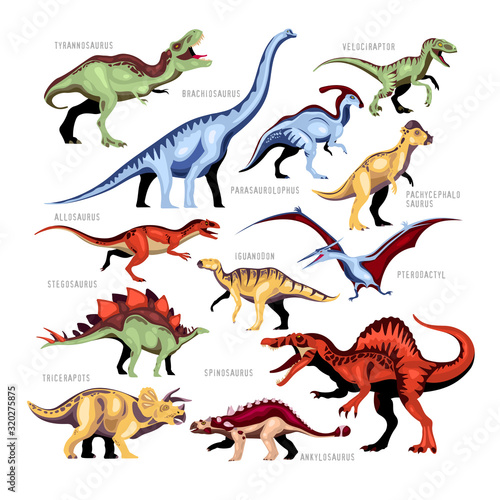 Naklejka Dinosaur Color Cartoon Set