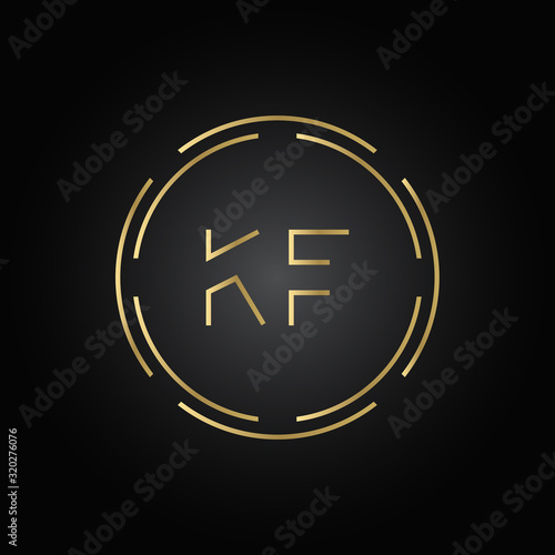 Initial Alphabet KF Logo Design vector Template. Linked Letter KF Logo Vector