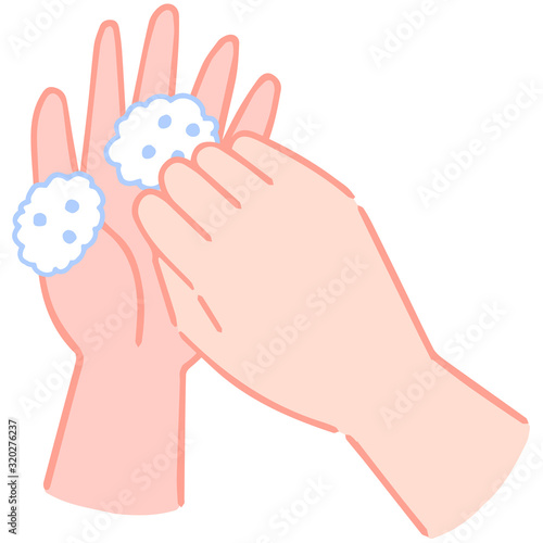 手の洗い方　爪を洗う