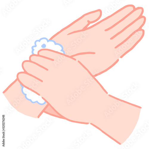 手の洗い方　手首を洗う