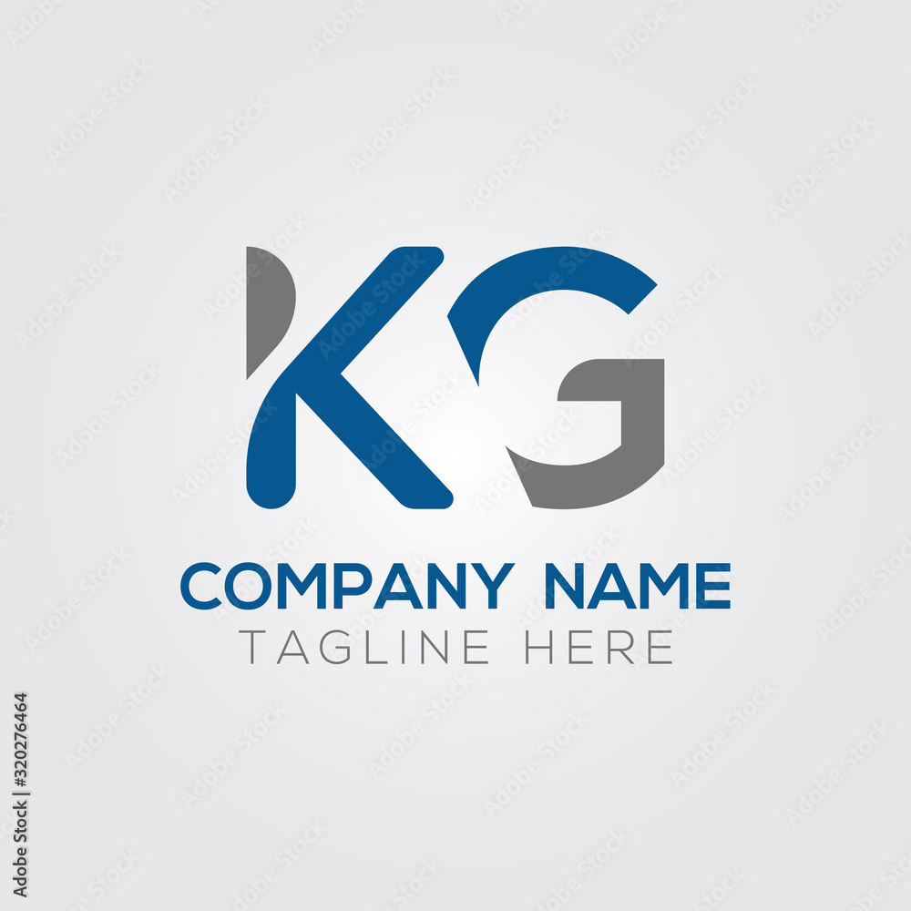 Initial Alphabet KG Logo Design vector Template. Linked Letter KG Logo