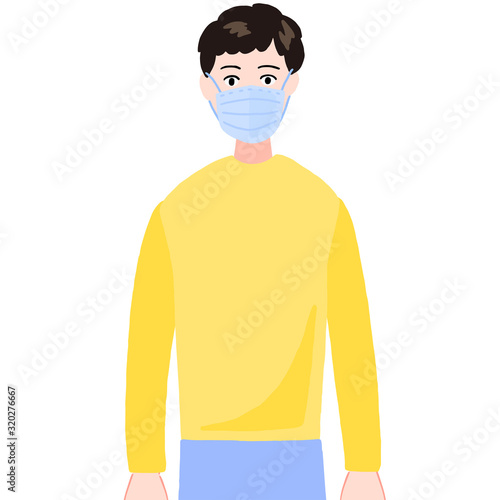 マスクをする男性